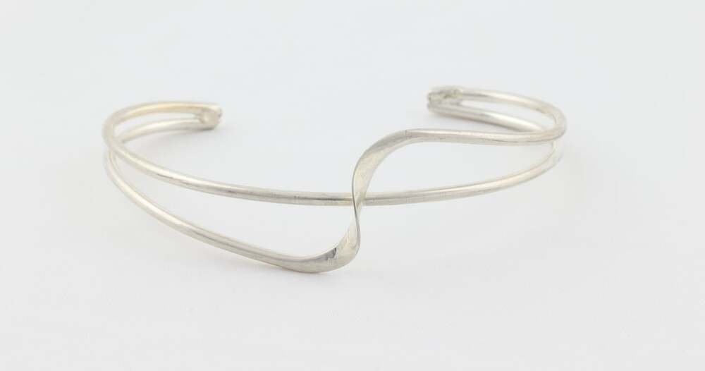 Sterling Silver Twist Cuff Bracelet 6 3/4" inch Adjustable